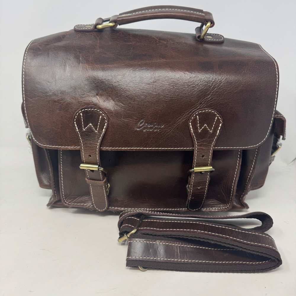 Creative Leather Arts Messenger Bag for Cameras Brown for DSLR Cameras New